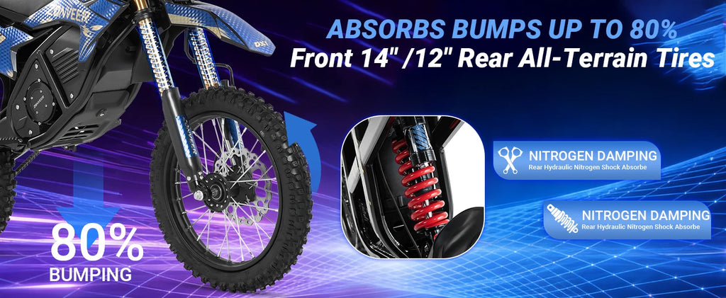 Zonveer DX1 3000W Peak Electric Dirt Bike for Adults, 998.4WH Battery, 40MPH Off-Road Electric Motorcycle, Hydraulic Brakes