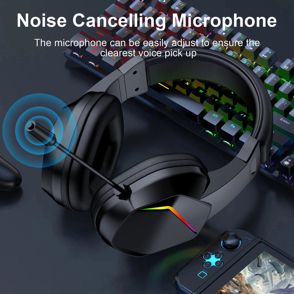 Wireless BT Gaming Headset with LED Lights, Low Latency Gaming Headphones, 40mm Drivers, Over-Ear Gaming Earphones with Omnidire