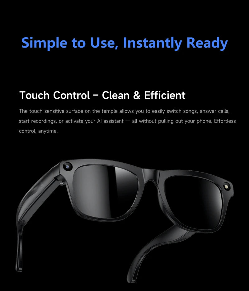 AI Smart 8K Glasses Chat Gpt Bluetooth Touch Sport Sunglasses 100mp Camera Bluetooth Calling Music Player For Men Women 2026 New