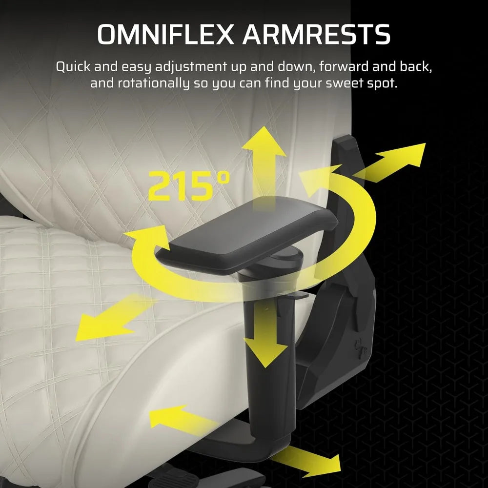 Premium Gaming Chair with Breathable Fabric Wide Seat Adjustable Arms Lumbar Support Recline