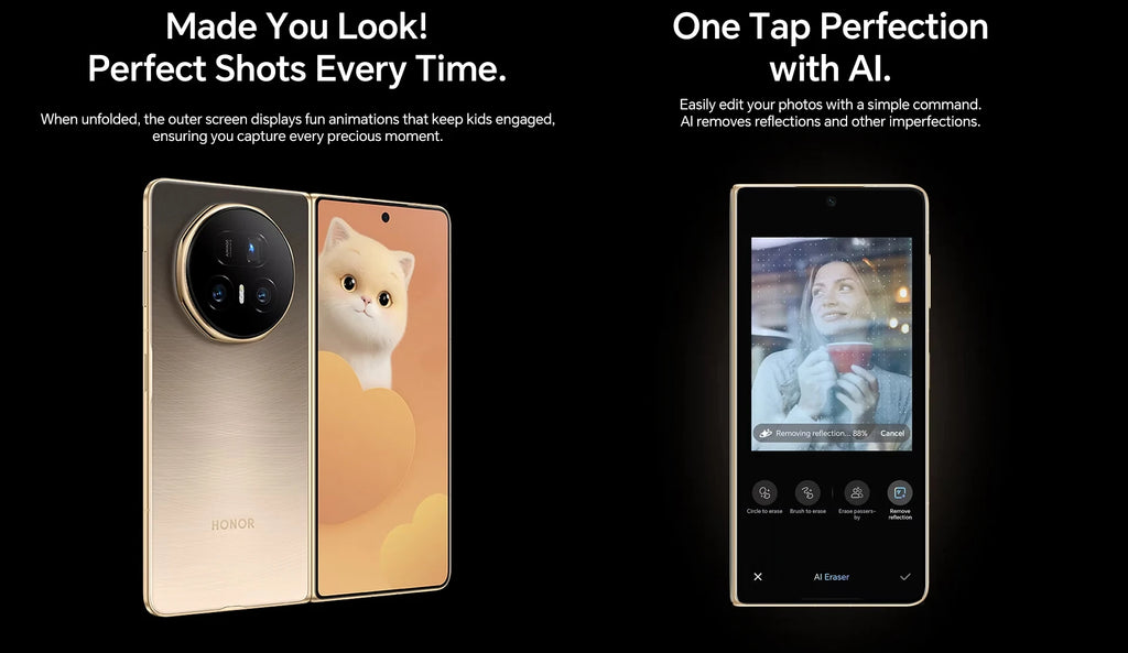 HONOR Magic V5 Global Version 5G Foldable Smartphone Snapdragon 8 Elite 7.95" LTPO OLED Display 5820mAh Battery 66W SuperCharge
