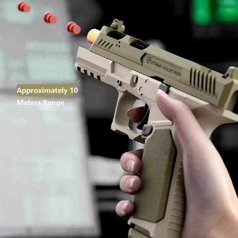 G17 Pistol Soft Bullet Toy Continuous Firing Blowback Guns Shell Ejected Manual Airsoft Weapon Kids Birthday Christmas Gift