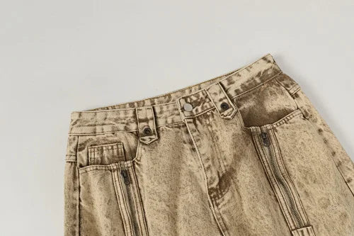 2025 New Americantrendy street hip-hop style ripped wide-leg loose jeans
