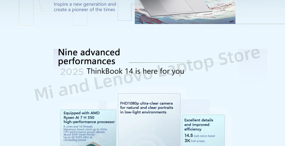 Lenovo ThinkBook 14+ 2025 AMD Ryzen AI 7 H 350 32G+1TB 14.5inch 3K 120Hz