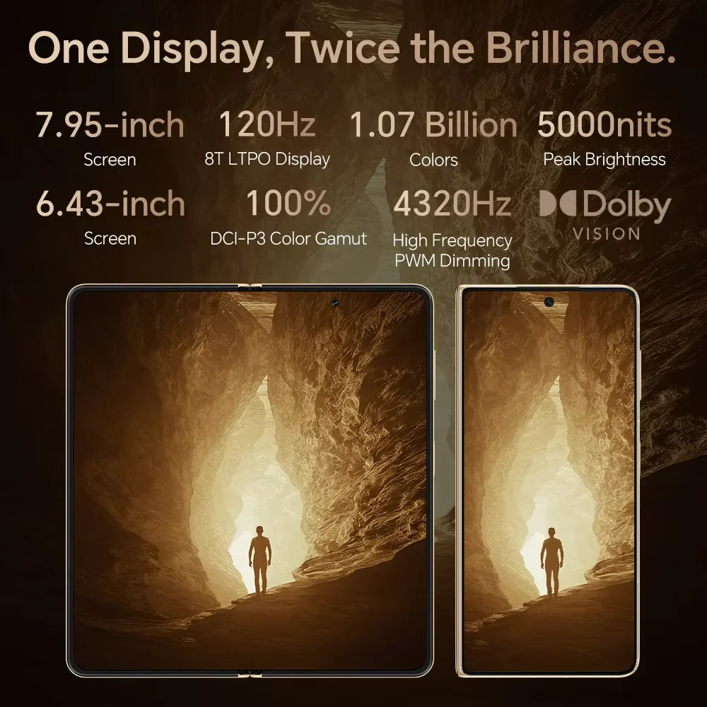 Global Version HONOR Magic V5 5G Smartphone Snapdragon 8 Elite 7.95" Foldable OLED 5820mAh Battery Support 66W SuperCharge eSIM