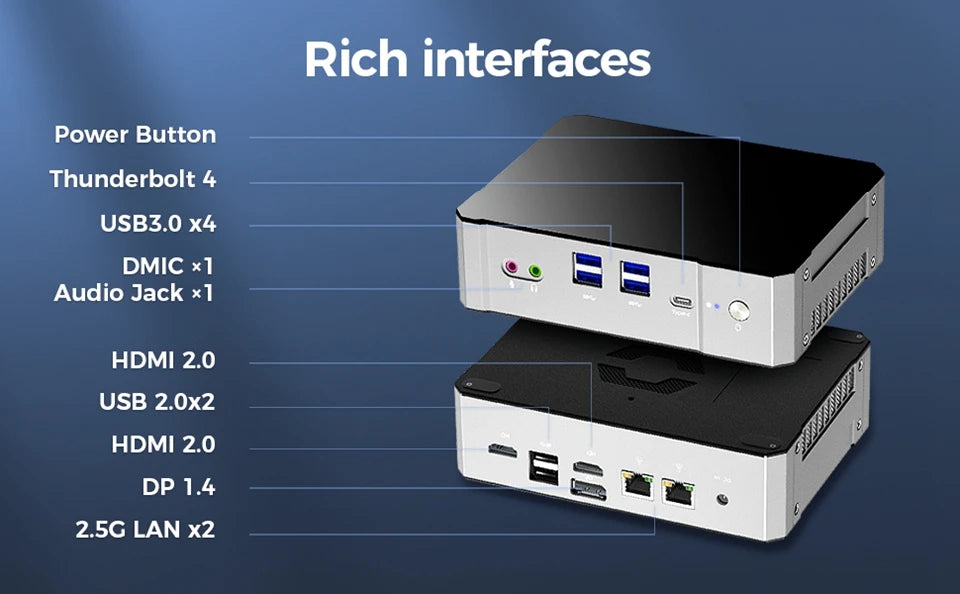13Th Gen Mini Gaming PC Windows 11 Intel Core i9 13900H DDR5 PCIE4.0 Gamer Office Desktop Mini Computer Quad 4K Displays Wifi6