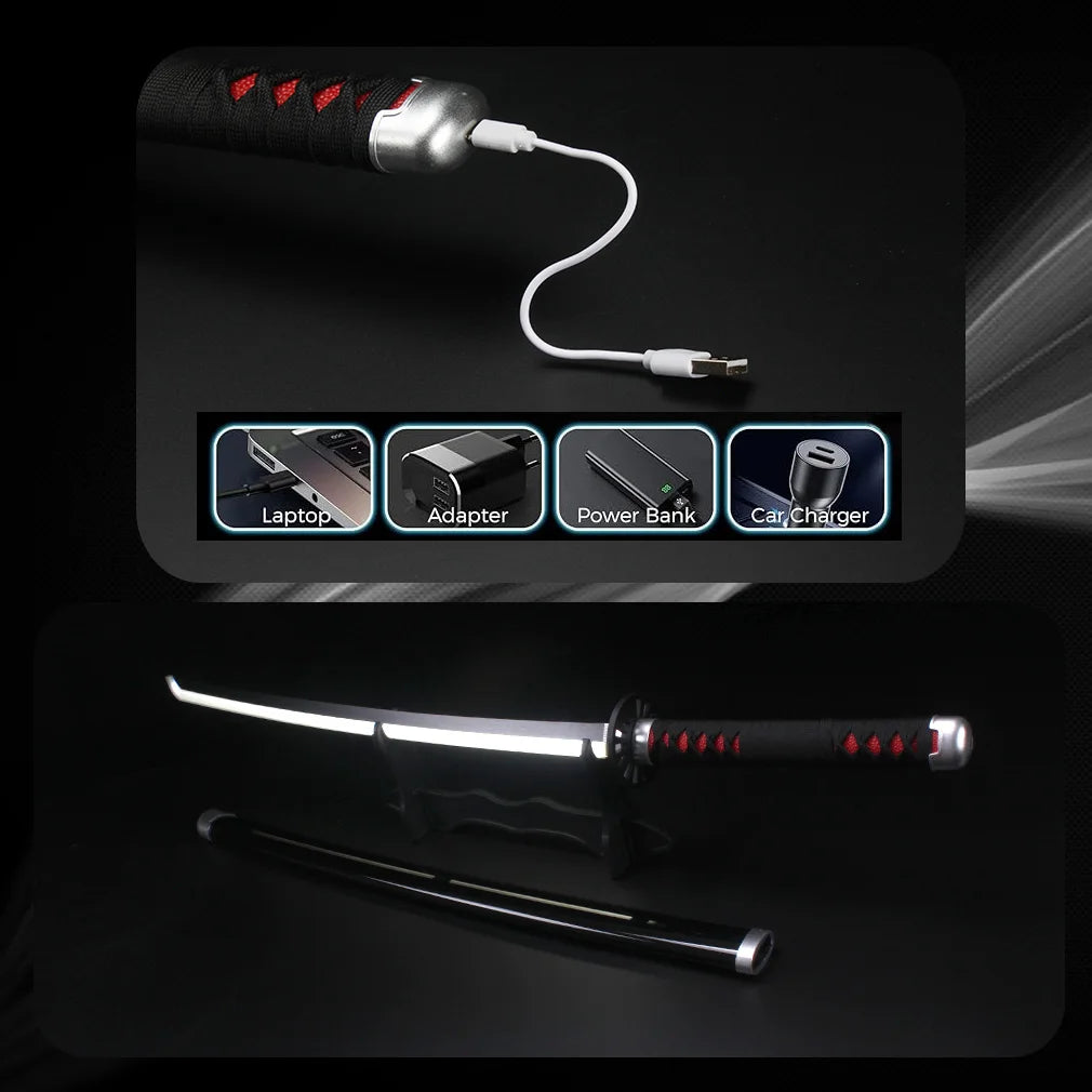 41″ LED Light Up  Sword Katana Japanese Anime Cosplay Samurai Swords Tanjiro Nichirin Sword withholder And Belt