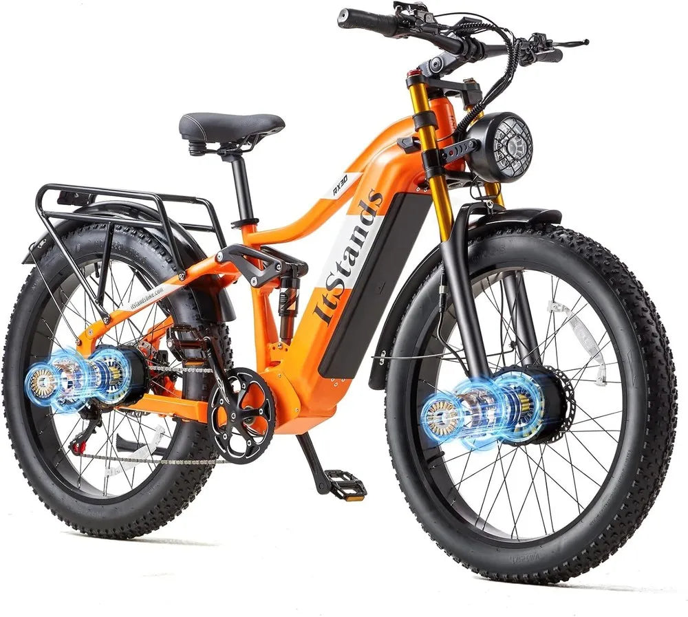 26" Electric Bike 2000W E-Bike For Adults Dual-Motor Bicycle  30mph Fat Tyre