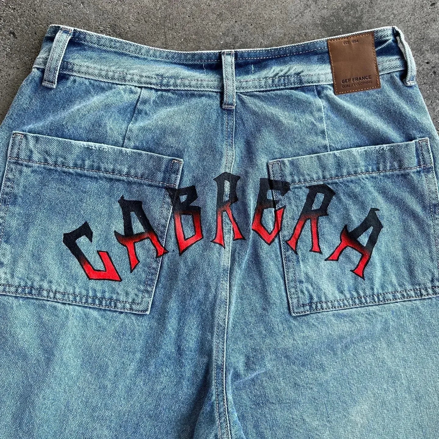 Harajuku high street y2k baggy jeans vintage wide leg denim pants popular anime jeans streetwear couples trouser men clothing