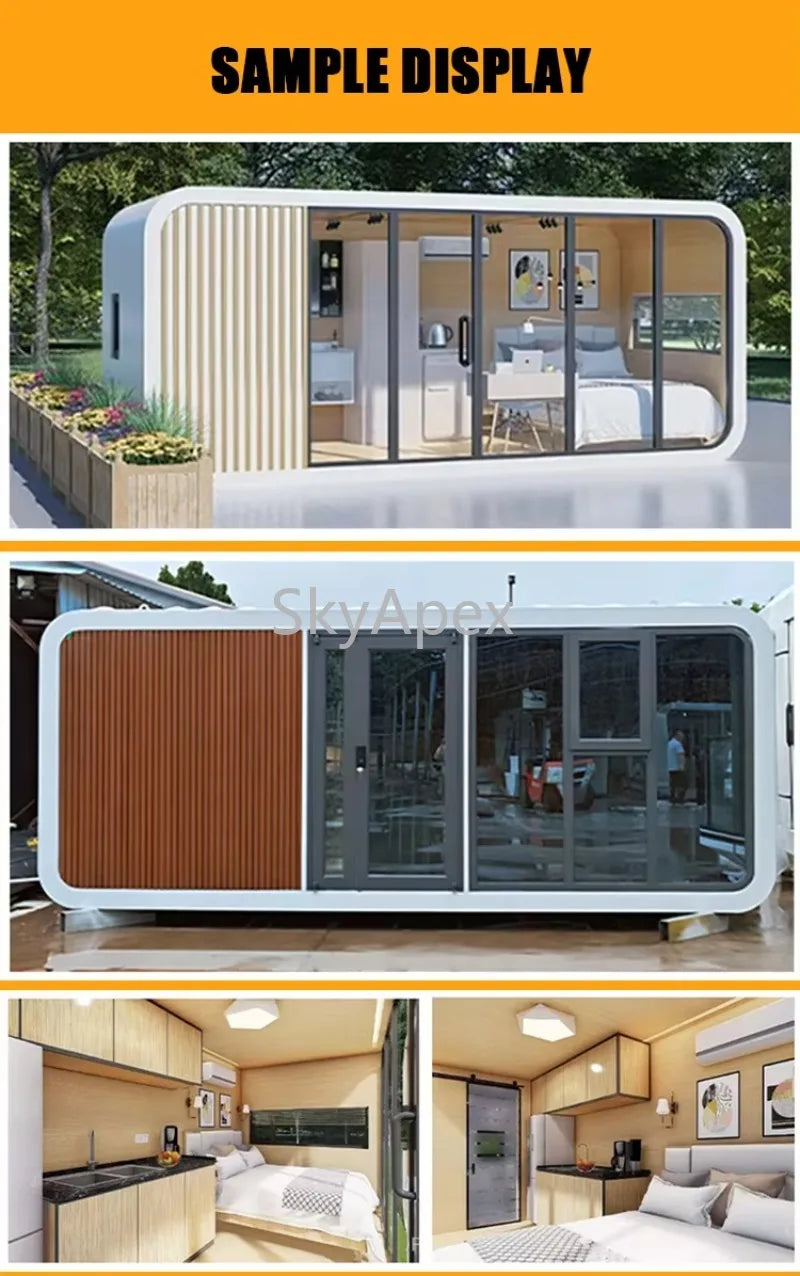 ISO CE Certified Customizable Modular 20ft Smart Apple Cabin Container House with Bathroom Movable Hotel  Use  Windproof  Stable
