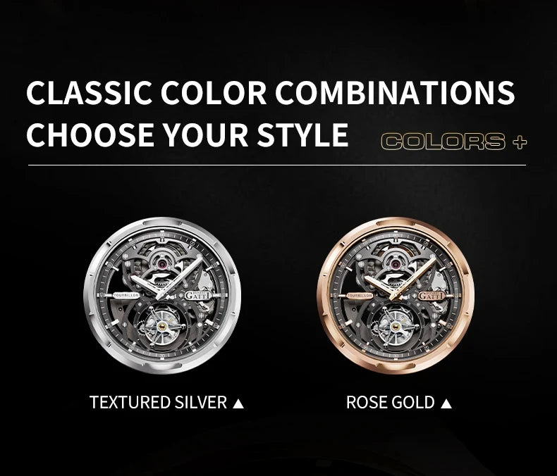 BONEST GATTI Brand BG7004 Mechanical Wristwatches Automatic Movement Luxury Sapphire Watches Skeleton Watches For Men