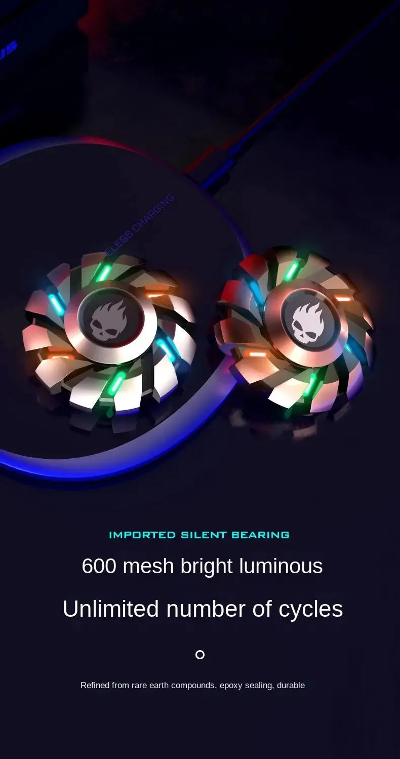 YIJOO Mini Smart Fidget Spinner Toys All-metal Luminous Small Fingertip Gyro Set for Adult Kids Stress Reliever Gifts