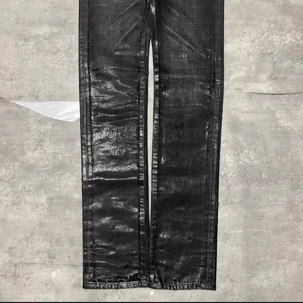 HKSH Autumn New Men Tide Dark Vintage Stylish Damage Waxed Denim Pants Handmade Hole High Street Jeans Straight Chic Ins HK17722