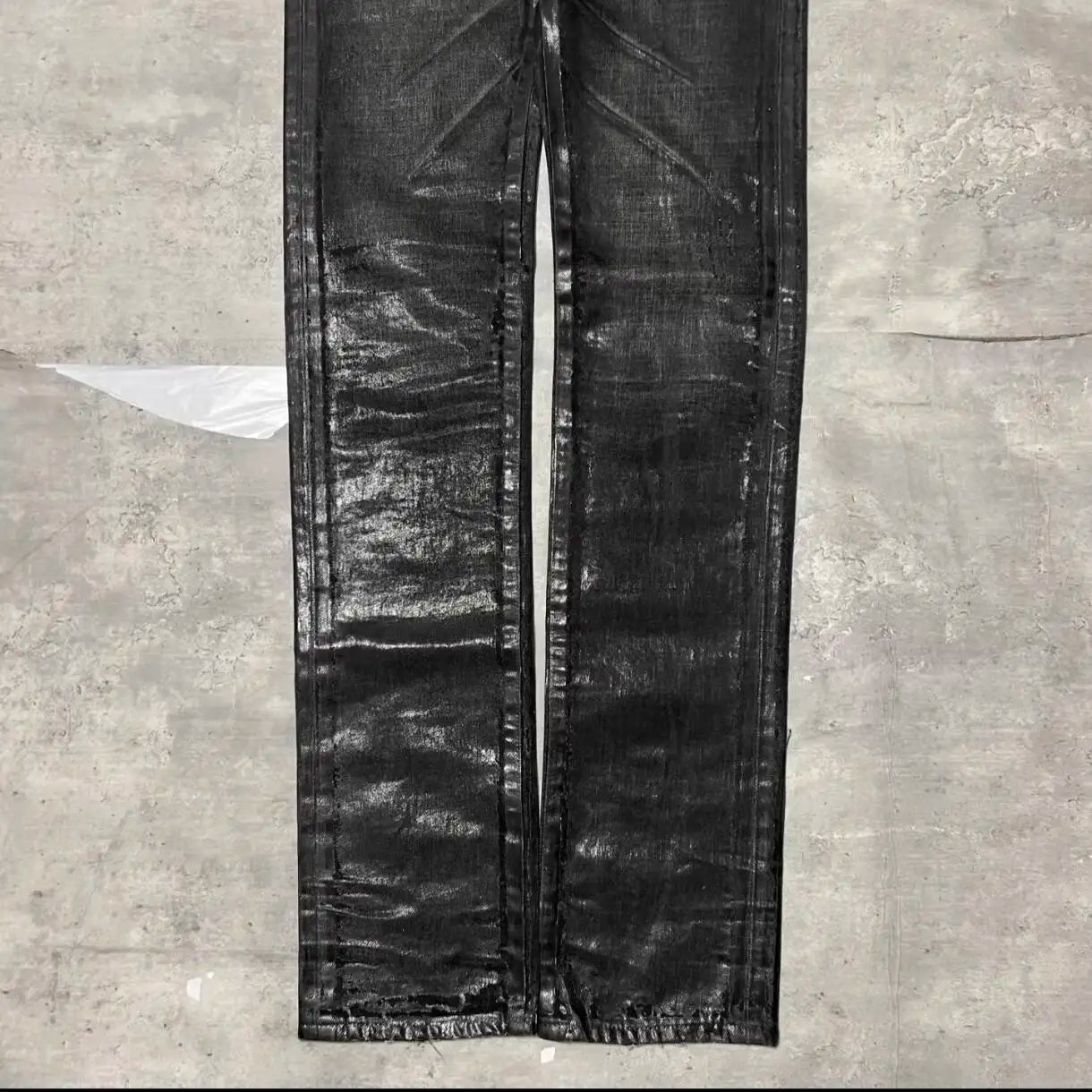 HKSH Autumn New Men Tide Dark Vintage Stylish Damage Waxed Denim Pants Handmade Hole High Street Jeans Straight Chic Ins HK17722