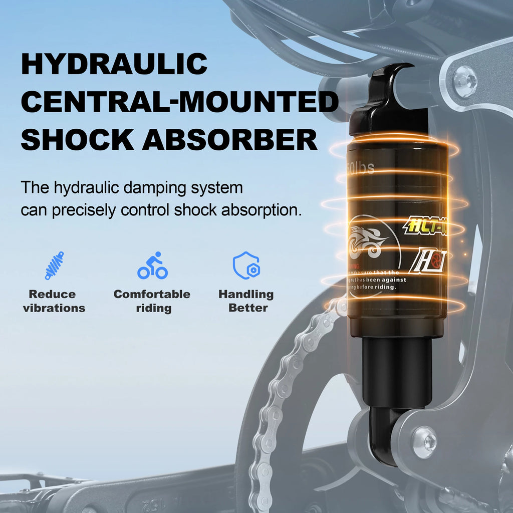 Electric bicycle EC20 1000W motor 48v18ah battery Hydraulic Brake E-Bike 20 inch tire snow beach Off-road riding Electric bike