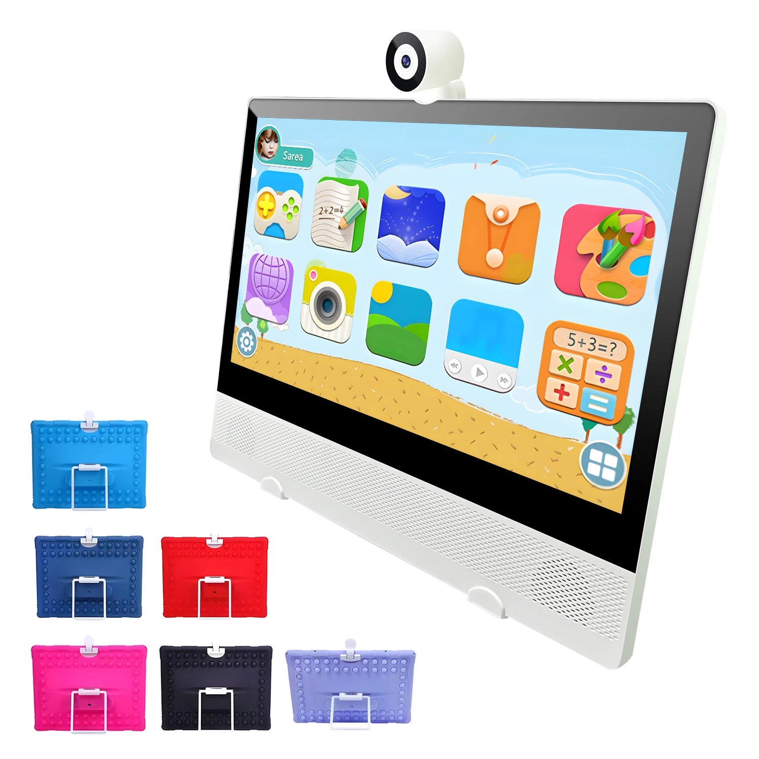 Factory Directly Sale 15.6 Inch 2 1 Portable Smart TV White Cabinet with HD Definition Android OS for Kids Learning Education