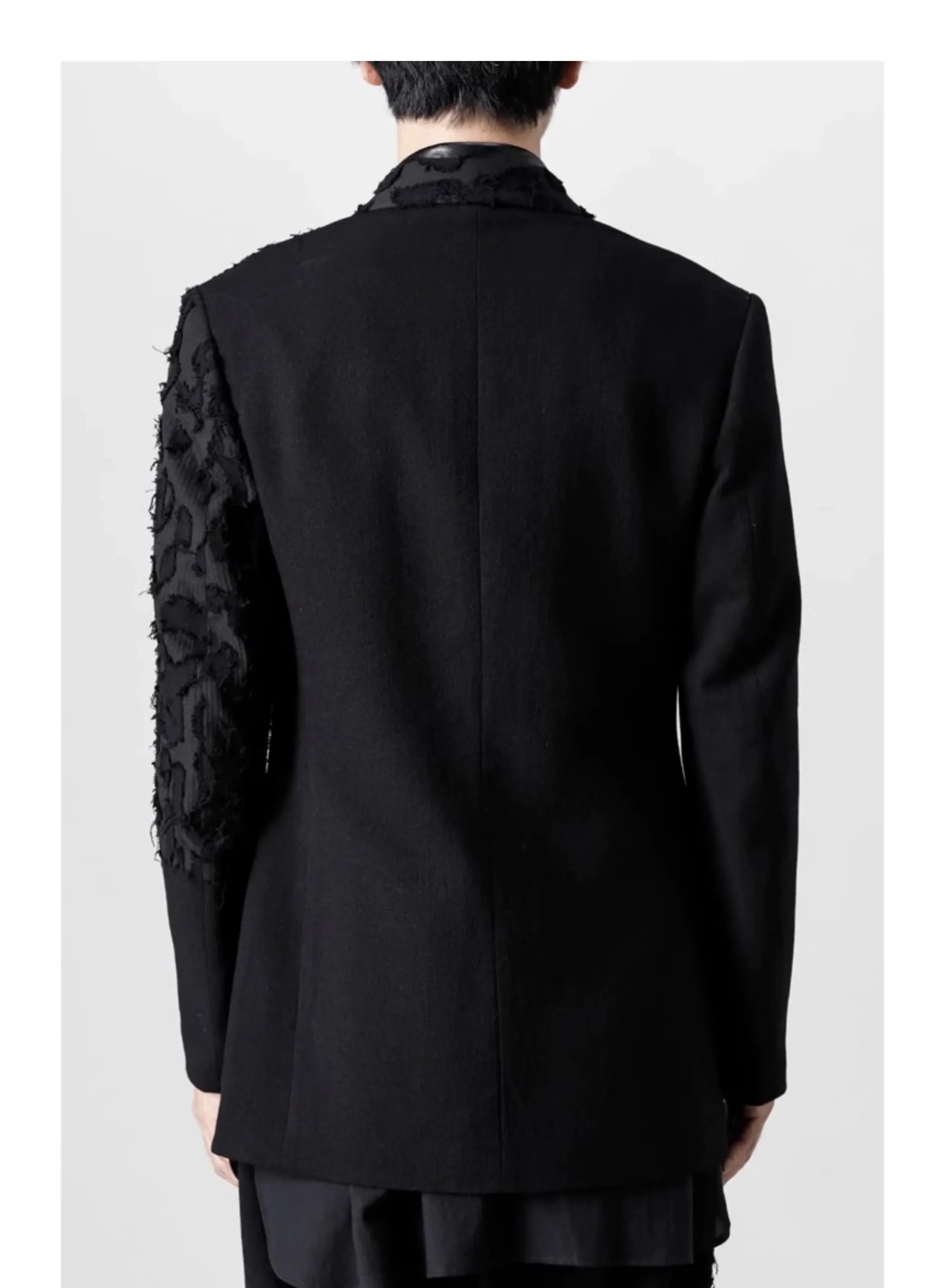 YOJI OOAK Design sense men's patchwork single breasted suit jacket special processing leopard print style 4 button top