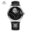 Shanghai Watch Carousel Manual Winding Mechanical Watches Luxury Men's Wristwatch Rotating Dial Luminous Waterproof Watch 6813J