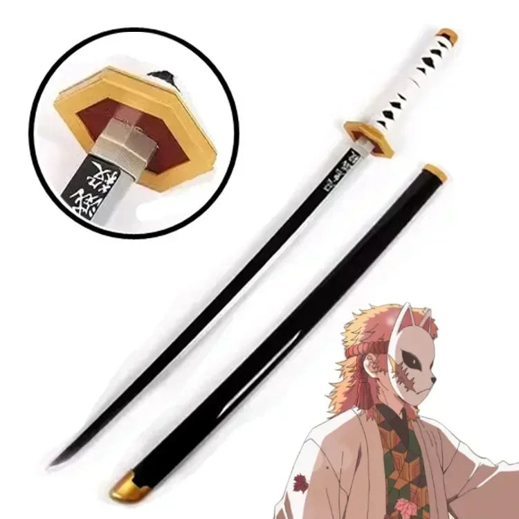104cm Japanese Katana Samurai Sword Accessory Demon Slayer Katana Tanjirou Sword Kimetsu No Yaiba Iron Ninja Knife Cosplay Toy