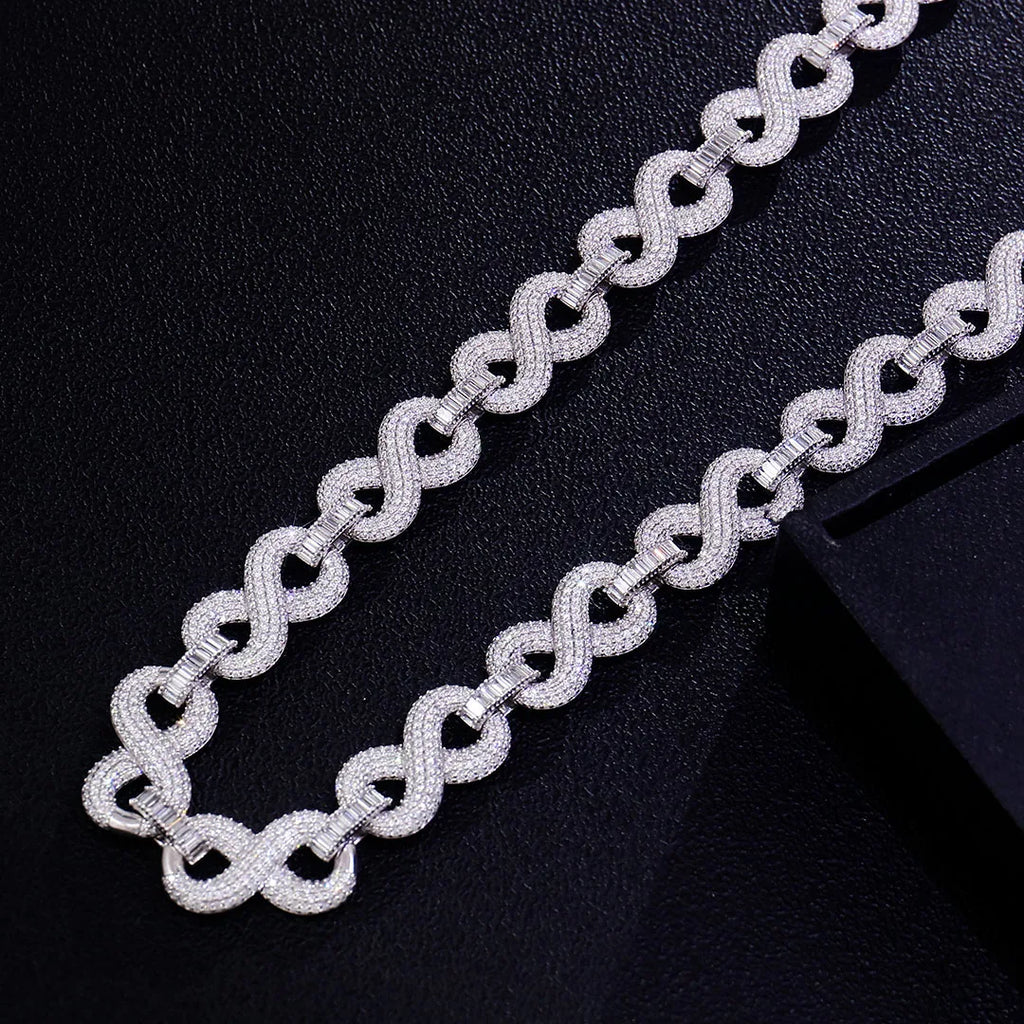 Provence custom 925 Sliver 15mm hip hop cuban link chain iced out lab diamond cuban chain necklace for men rapper party jewelry