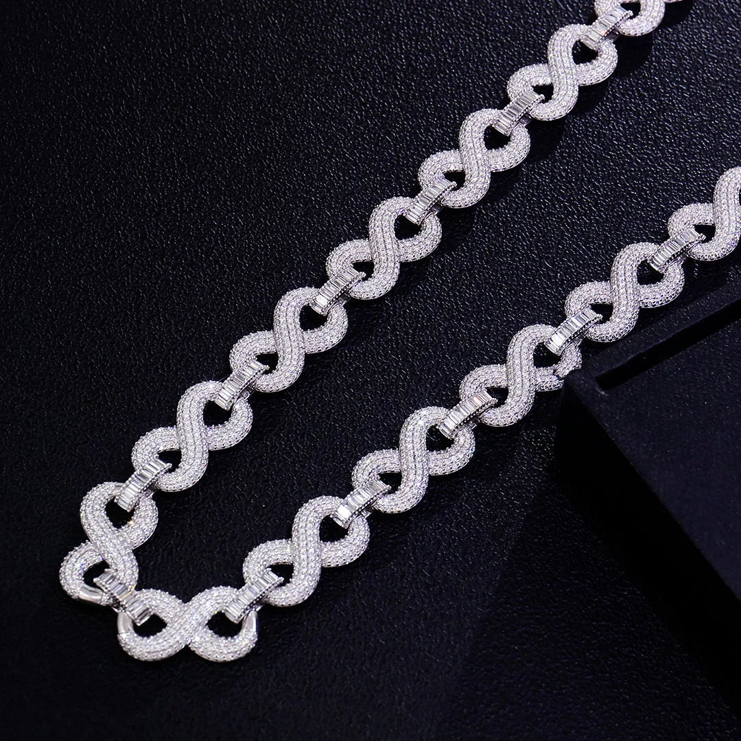 Provence custom 925 Sliver 15mm hip hop cuban link chain iced out lab diamond cuban chain necklace for men rapper party jewelry