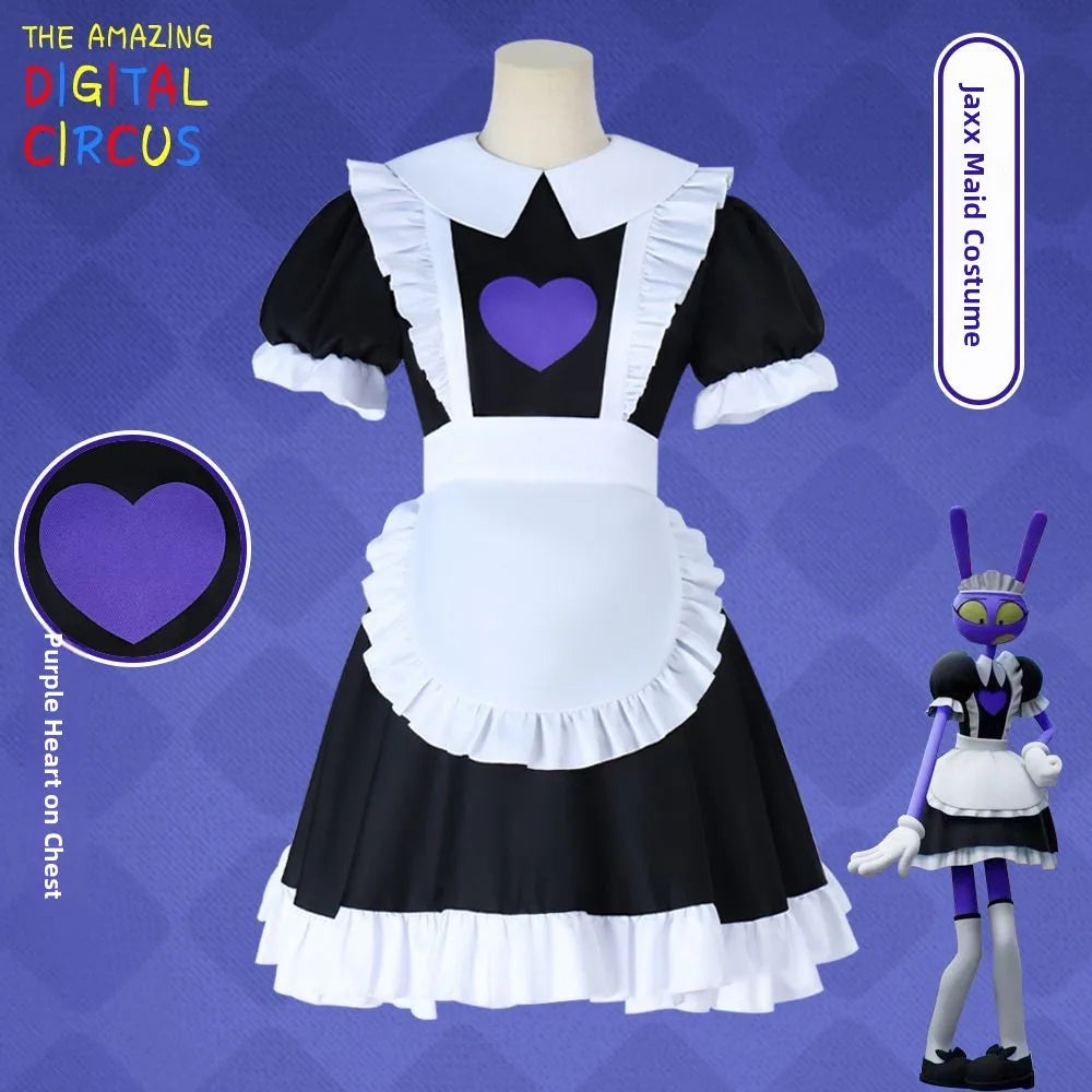 Magic Number Circus Cosmaid Jax Cosplay Roleplay Costume Female Servant Uniform Anime Themed Party Wear Fashionable Cosplay O...