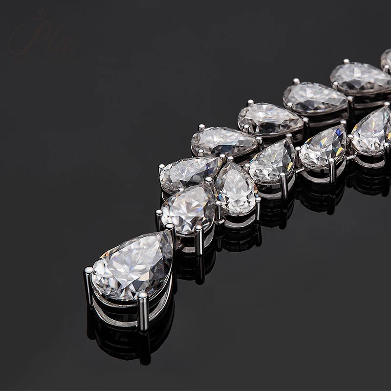 Hip-Hop Tennis Necklace Moissanite Solid 925 Sterling Silver  With GRA D Color for Woman Men Party Anniversary Wedding Jewelry