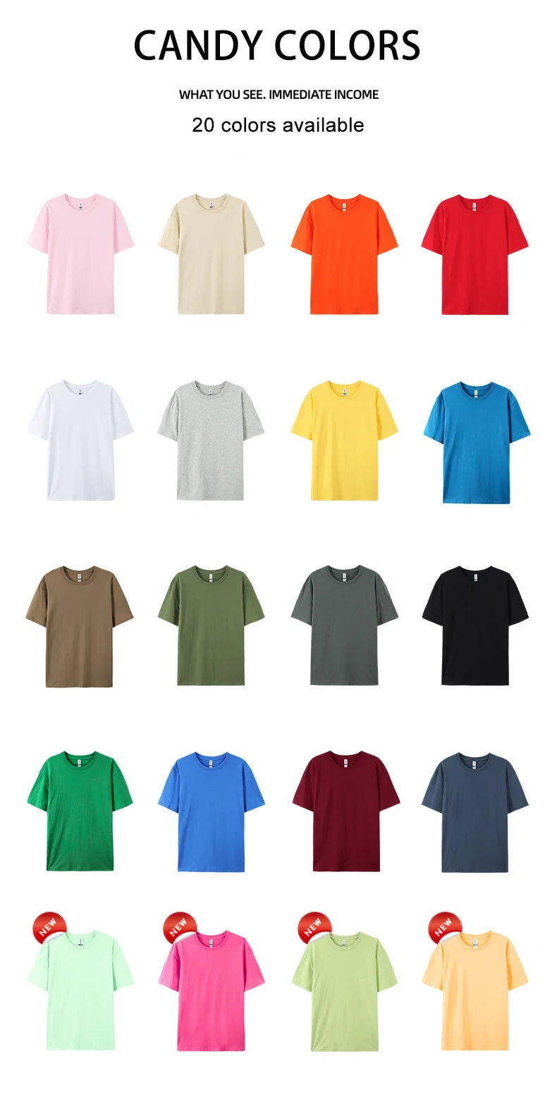100% Cotton Solid Color T-Shirts Men Woman Short Sleeve Fashion Brand Trend Casual Soft Clothing Tees Breathable Summer Tops