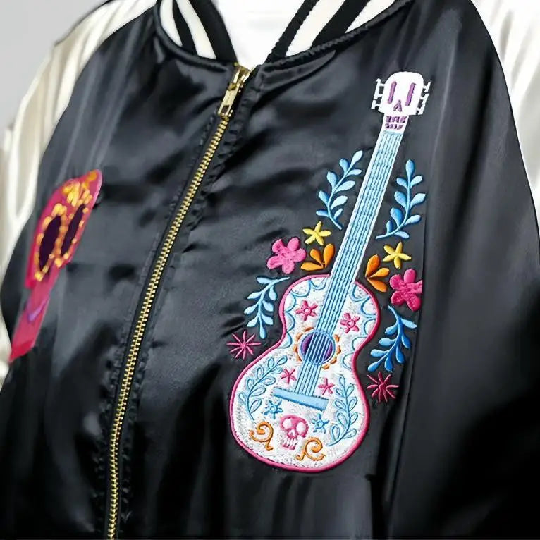 Premium Sukajan Hamahiga Full Embroidery Patchwork Jacket Outerwear Color Block Youth Trend Standard Fit Long Sleeve Zipper C...