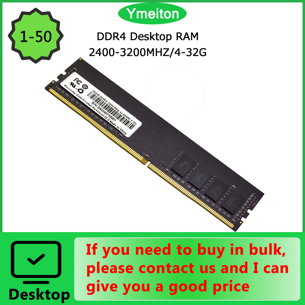 Ymeiton PC DDR4 Desktop memory cards memoriam 2400MHz 2666MHz 4GB 8GB 16GB 32GB U-DIMM RAM 288pin Desktop memory wholesale
