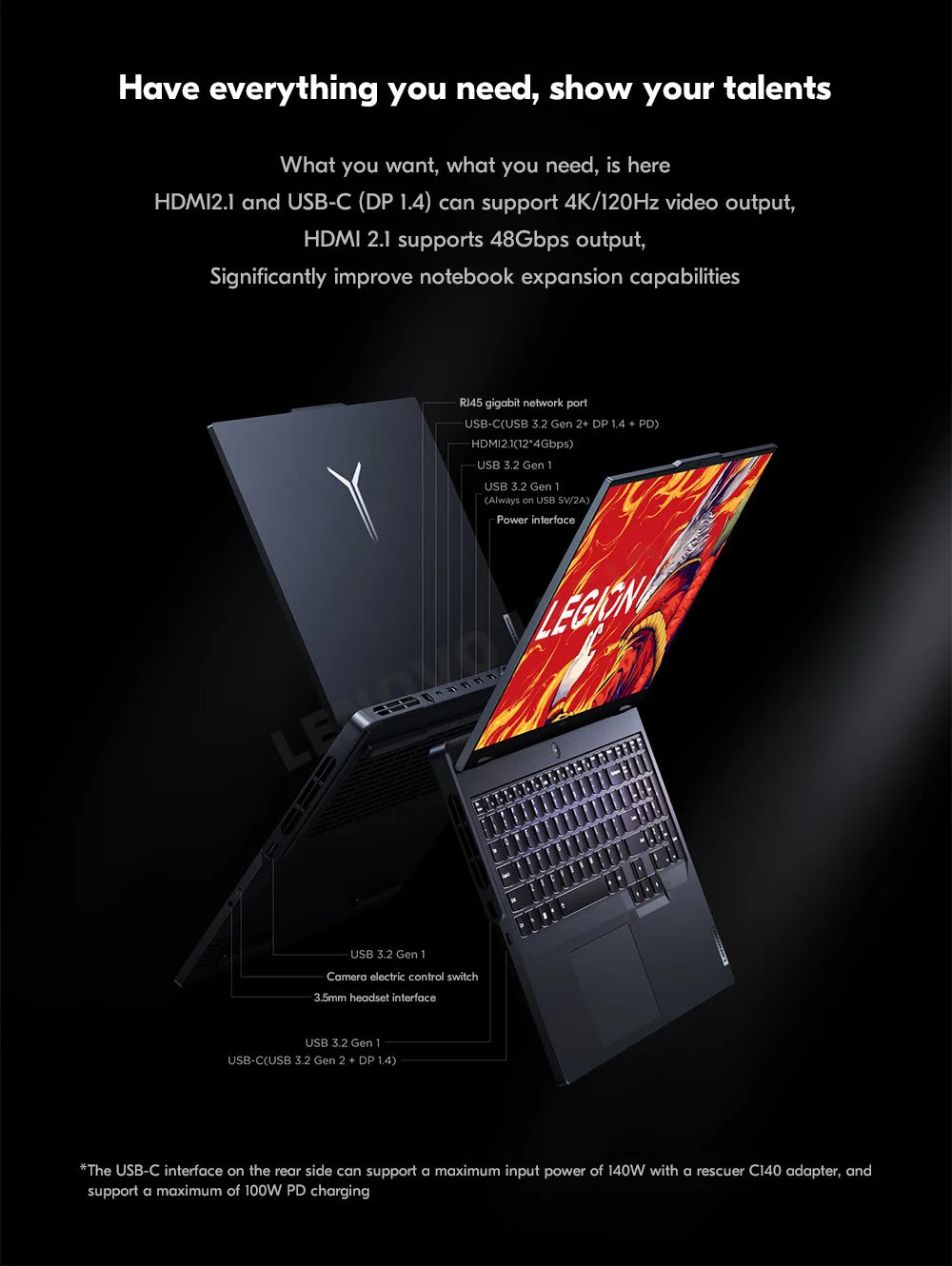 Lenovo Legion R9000P E-sports Gaming Laptop 16inch AMD R9 7945HX 1T/4T RTX4060 100%sRGB 500nits 2.5K 240Hz Game Notebook PC