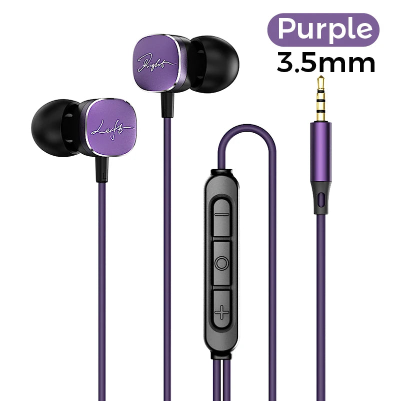 For Samsung Type C Wired Earphones HiFi Bass Surround Sound 3.5mm In-ear Headphones For iPhone 16 Galaxy Ultra S25 S24 Headsets