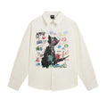 Kawaii Cat Print Men's Shirts Y2k Long Sleeve Shirt Anime Tops Oversized T Shirt Korean Popular Japanese Style Designer Clothing