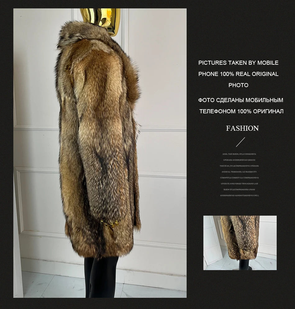Real Fur Coat For Men Coyote Fur Coat Natural Wolf Fur Coats New Fashion Mens Clothing