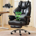 Ergonomic High-Back Leather Office Chair with Adjustable Lumbar Support and Extra Wide Seat for Big and Tall, Gaming and Executi