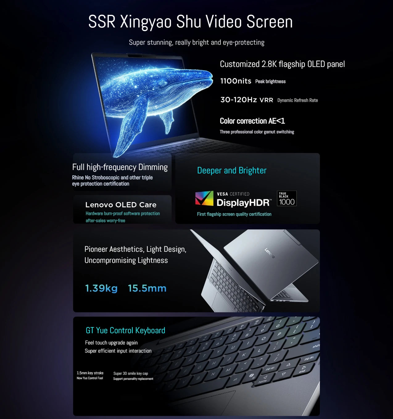 Lenovo Xiaoxin Pro14 GT Laptop Ultra 9 285H/Ultra 5 Integrated Graphics 32GB RAM 1T SSD 14 Inch 2.8K 120Hz Screen Notebook PC