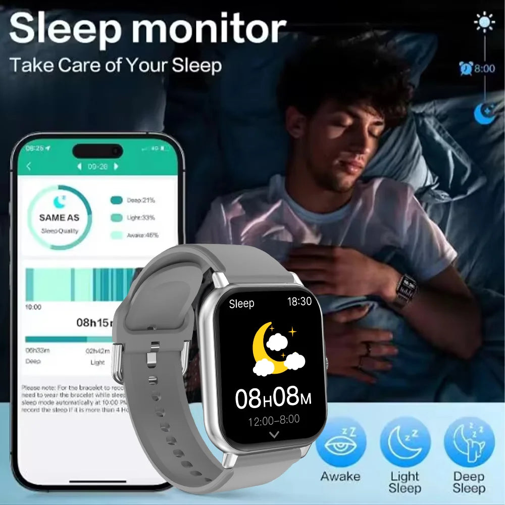 LAXASFIT 2025 Smart Watch Bluetooth Talk Play Music Smart Watch Fitness Clock Digital Sports Watch Men Women For IOS Android