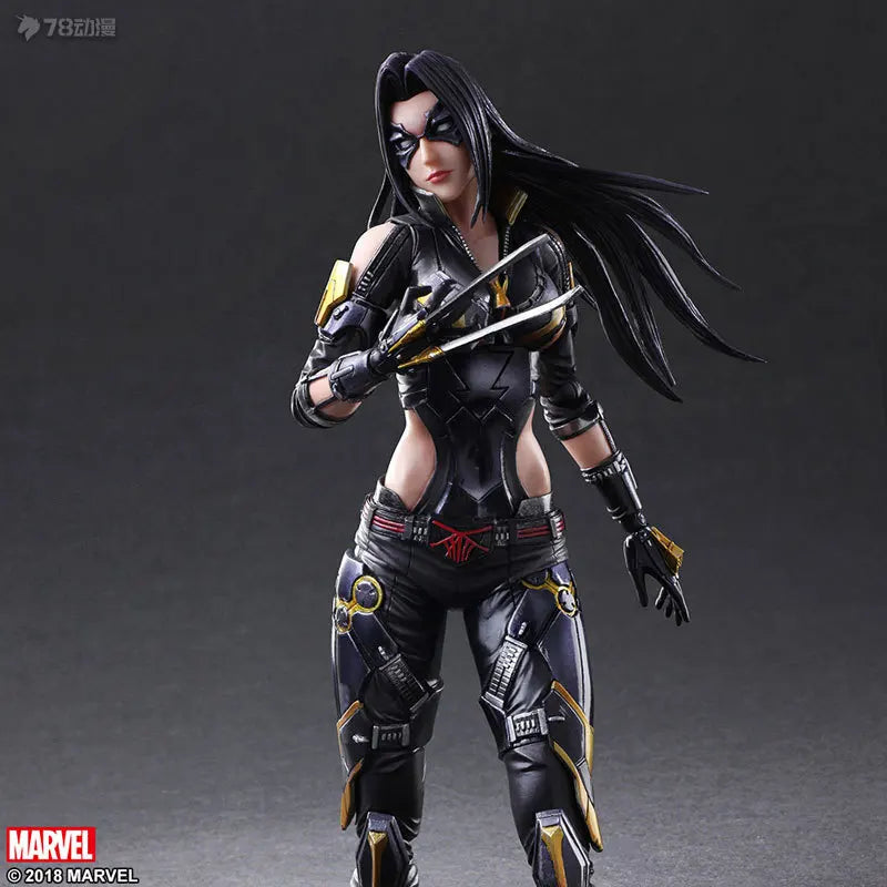 SQEX Original PlayArts Changes Series Marvel Comics Female Wolverine Anime Action Figure Model Toy Model Ornaments Gifts for Boy