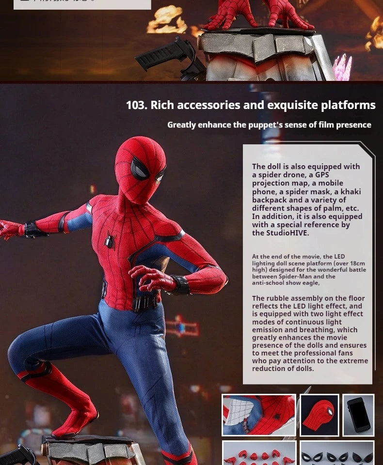 Hot Toys HT Spider-Man Hero Returns Premium Deluxe 1:4 Scale Action Figure Ordinary Luxury Spider-Man Collectible Toy