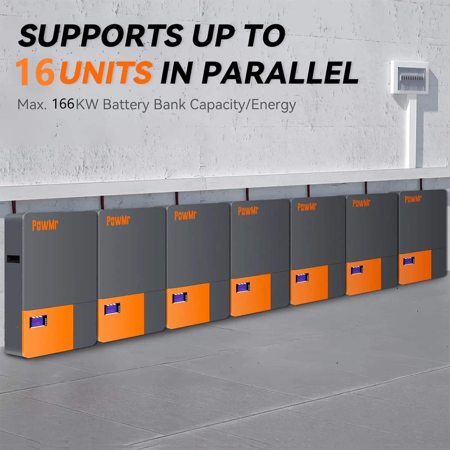 PowMr Powerwall 48V 200AH 100AH LiFePO4 Battery 10KWH 5KWH Energy Solar Lithium Battery 6000+ Cycle CAN BMS Up to 16 in Parallel