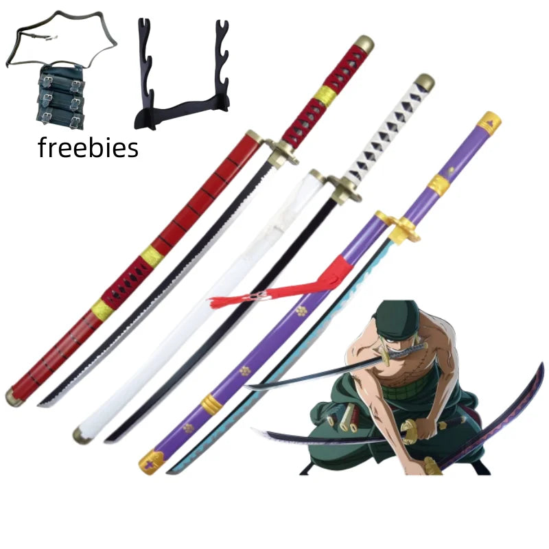 40incn Roronoa Zoro Katana Ninja Knife Sword Anime Cosplay Costume Zoro Real Size Japanese Katana Original Samurai Sabre Gift