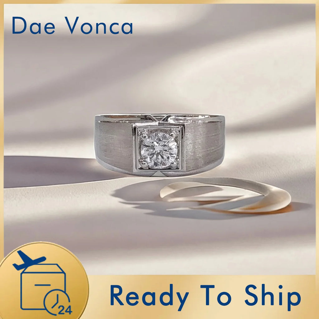 PT950 Platinum Diamond Men Rings IGI 0.5CT D VS2 Simple Wire Drawing Lab Grown Diamond Rings Luxury Gift For Boyfriend