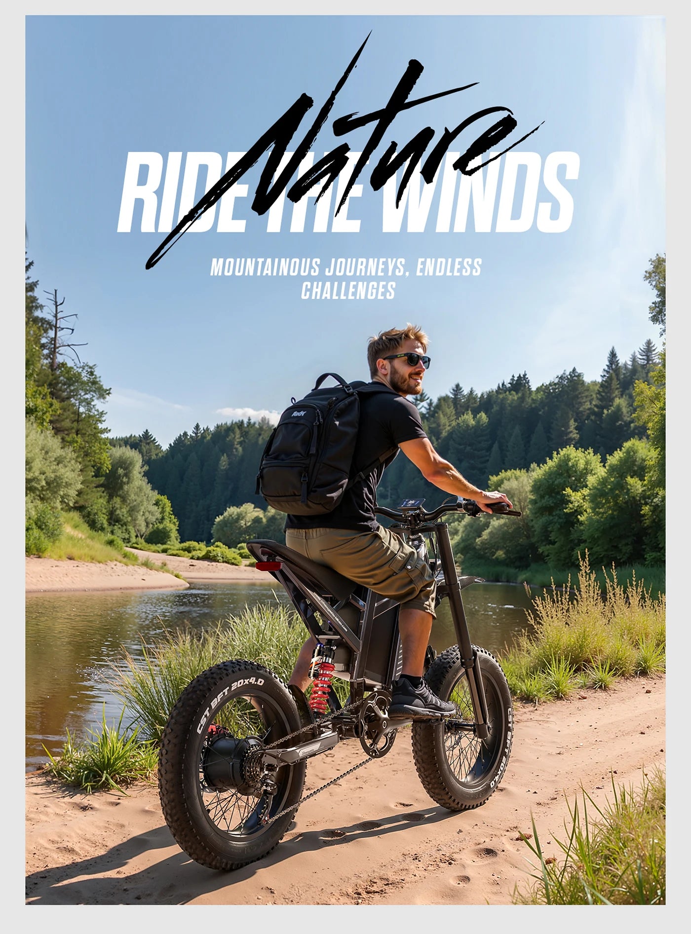 Powerful 20" Fat Tire E-Bike 1500W 60V 40MPH Electric MountainBike for Adventure