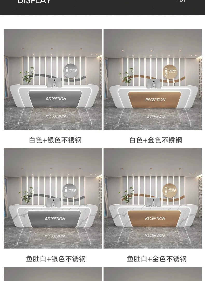 Italian Minimalist Checkout Counter Nordic Luxury Beauty Salon Medical Reception Desks Training Institution Office Furniture FYR