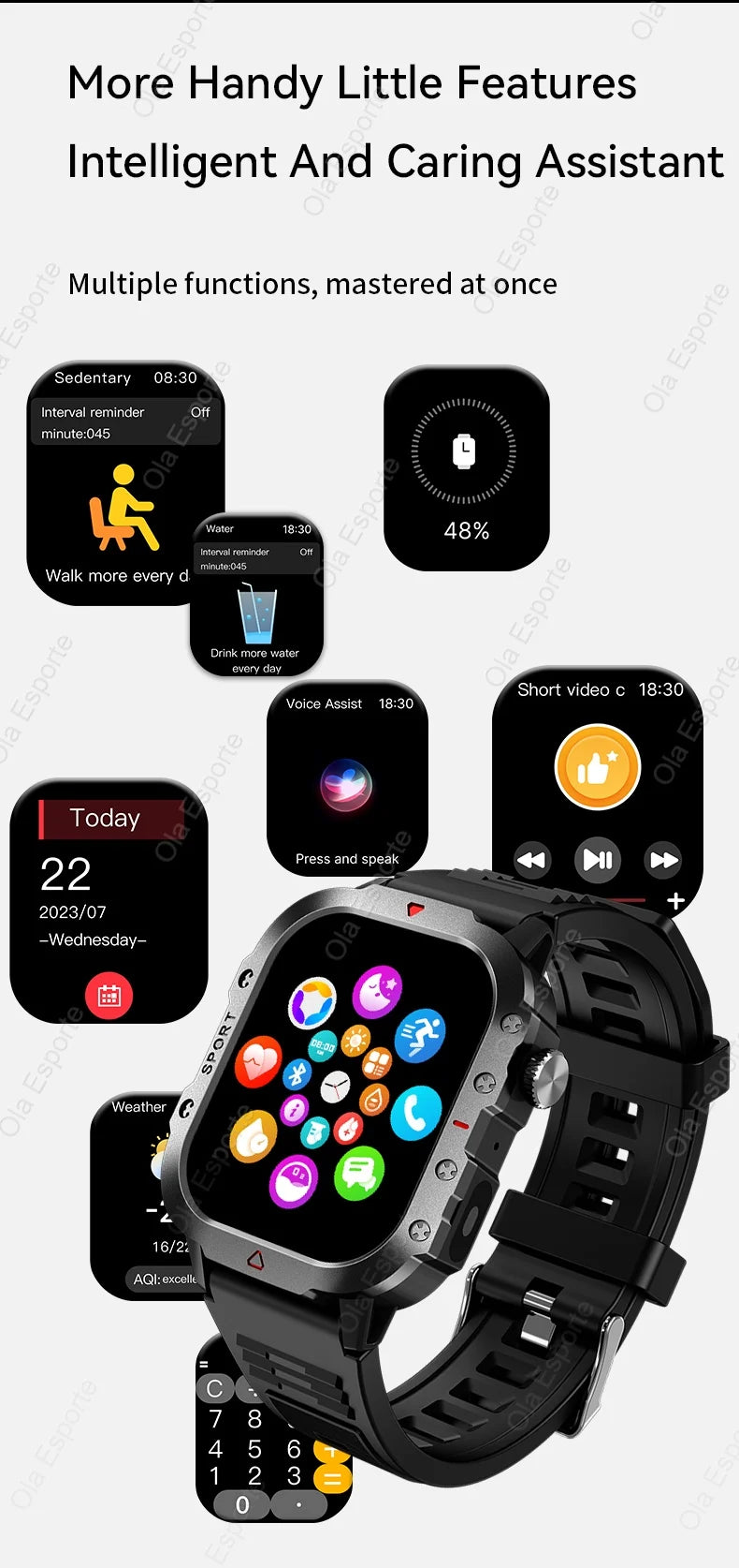 2026 New SmartWatch Men For Women Militray Outdoor GPS Tracker Sport Watches Heart Rate Sleep Waterproof Smart Watch IOS Android