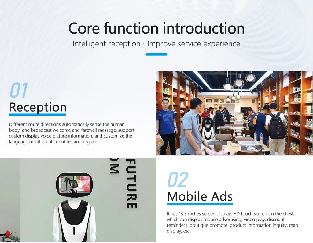 Smart Timo AI Service Robot with ChatGpt Face Recognition Voice Interaction Reception Robot