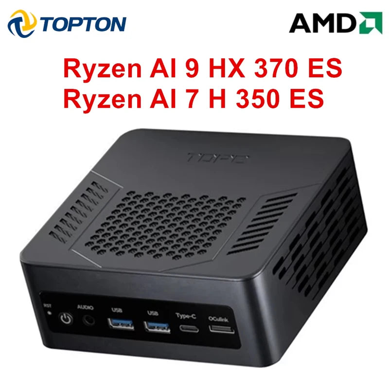TOPC Mini PC Gaming Desktop Computer for Ryzen AI 9 HX 370 7 H 350 OCuLink USB4 2x2.5G LAN 2xPCIe Windows 11 WiFi6E