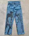 New Trend Printed Demon Slayer One Piece Jujutsu Kaisen Anime Characters Teen Loose Casual Jeans Japanese Retro Straight Jeans