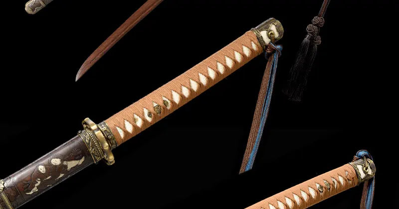 Wooden Sword, Japanese Officer's Sword, Saber Katana, Metal Saya Couple Pattern, Collection, Samurai Sword,Can Custom