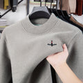 Light luxury brand round neck sweater knitted plush thicken warm pullover cartoon character embroidery fashion golf men's wear